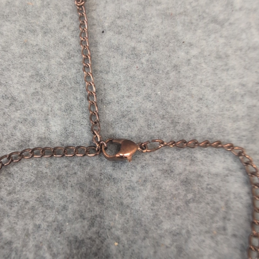 Rose Gold Tone Feather Pendant Necklace Adjustable Chain - Picture 4 of 5
